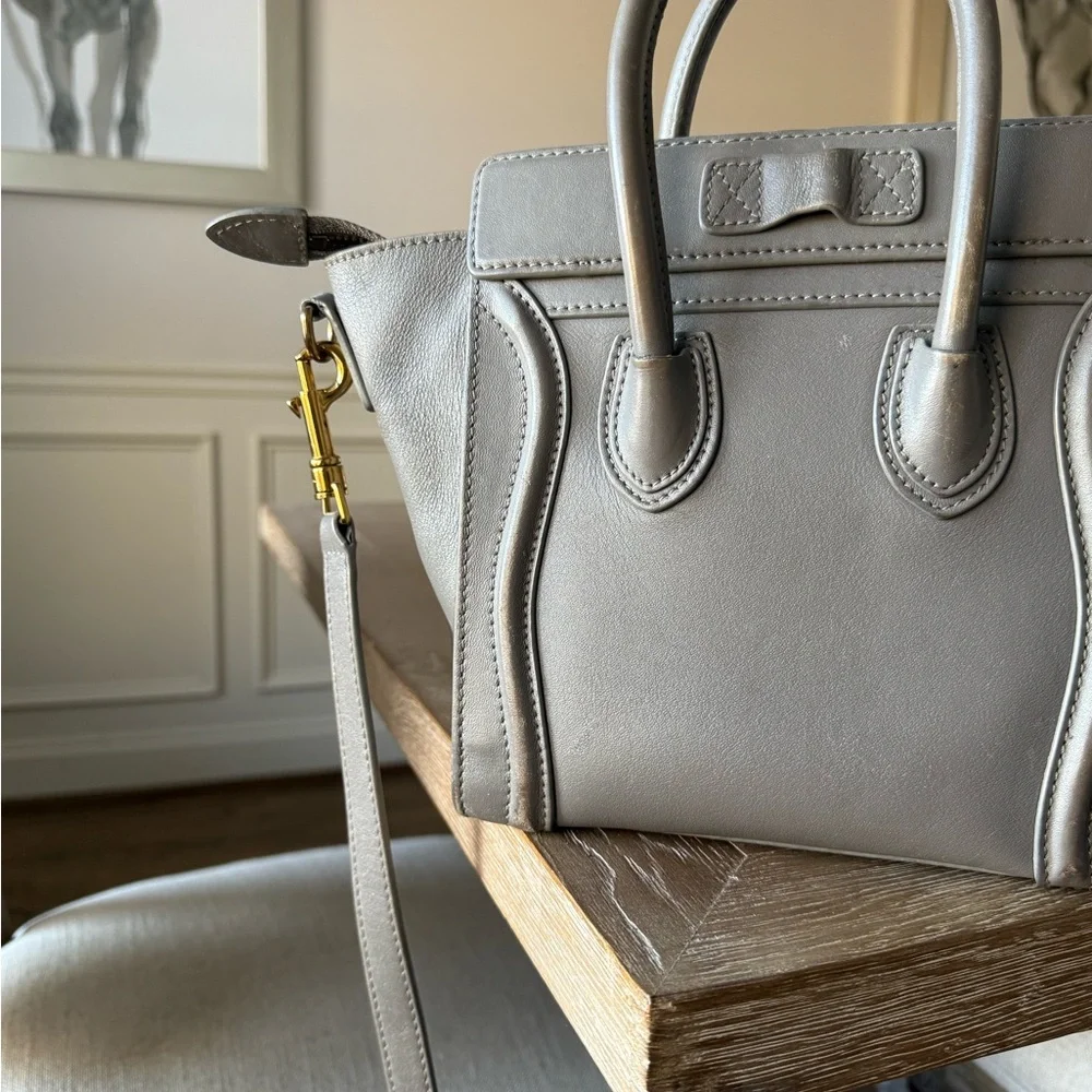 Celine Small Luggage Tote in Light Gray